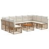 vidaXL Set de canapele de exterior 10 buc. Alb Natural și Crem