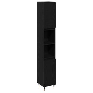 vidaXL Dulap de Baie Stejar Negru 30 x 30 x 190 cm Lemn prelucrat