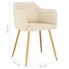 vidaXL Scaune de bucătărie, 2 buc., crem, catifea