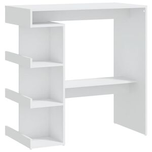 vidaXL Masă bar cu raft de depozitare, alb, 100x50x101,5 cm, PAL