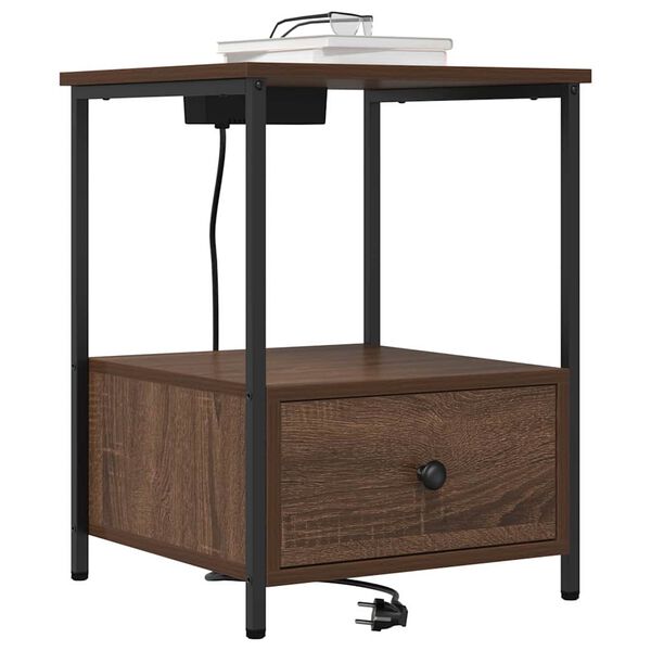 vidaXL Dulap de noapte Stejar &icirc;nchis 42 x 41 x 56 cm Lemn compozit