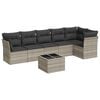 vidaXL Set canapele de grădină cu perne, 7piese gri deschis poliratan