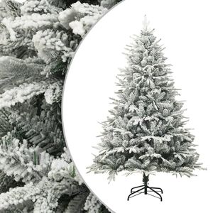 vidaXL Brad de Crăciun artificial cu zăpadă, verde, 150 cm, PVC & PE