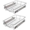 vidaXL Coșuri din s&acirc;rmă retractabile, 2 buc., argintiu, 400 mm