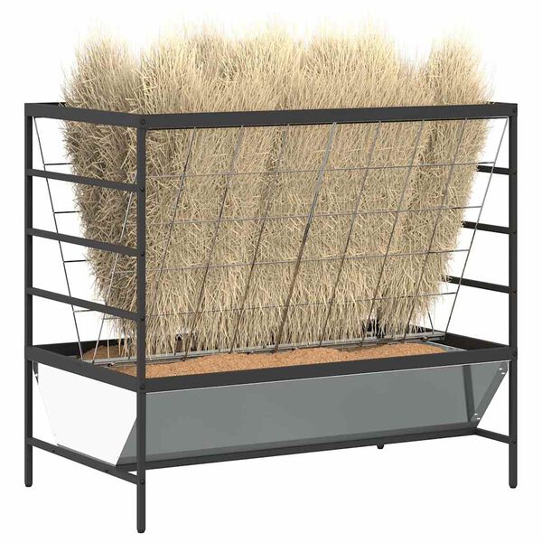 vidaXL Feeder pentru Animale Argintiu 100 x 60 x 90 cm Oțel Galvanizat