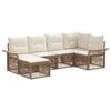 vidaXL Set de canapele pentru grădină 6 pcs Bej poliratan