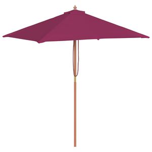 vidaXL Umbrelă de soare de exterior, st&acirc;lp lemn, 150x200 cm roșu bordo