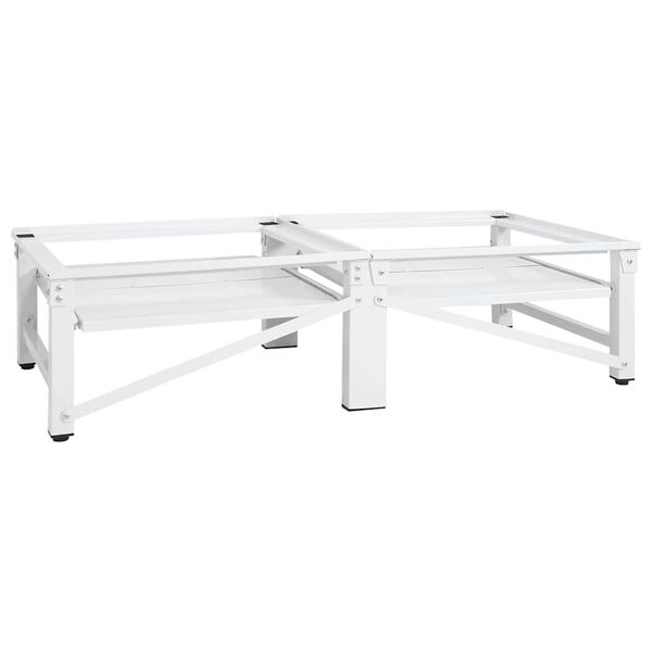 vidaXL Suport mașină de spălat/uscător, cu rafturi retractabile, alb