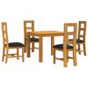 vidaXL Set de dining 5 buc. Negru Lemn de stejar masiv