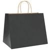 vidaXL Pungi de h&acirc;rtie 250 buc cu m&acirc;nere negre 32x22x24 cm
