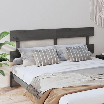 vidaXL Tăblie de pat, gri, 184x3x81 cm, lemn masiv de pin
