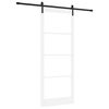 vidaXL Ușă glisantă ORKDAL Alb 93 x 232 cm Lemn masiv de pin și sticlă