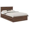 vidaXL Cadru de pat Stejar &icirc;nchis 135 x 190 cm Lemn Ingineresc