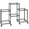 vidaXL Suport pentru flori cu roți, 83x25x63,5 cm, negru, fier