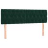vidaXL Pat box spring cu saltea, verde &icirc;nchis, 140x190 cm, catifea