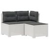 vidaXL Sofa de grădină cu 3 locuri, cu perne, aspect de rattan PP Alb