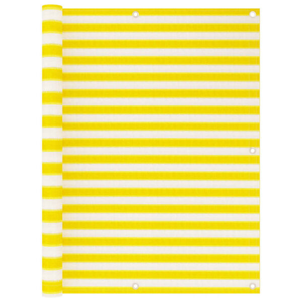 vidaXL Paravan de balcon, galben și alb, 120x400 cm, HDPE