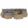 vidaXL Set canapele de grădină, 7 piese, cu perne, bej, poliratan
