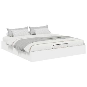 vidaXL Cadru de pat otoman Alb 203 x 180 x 25 cm Lemn prelucrat