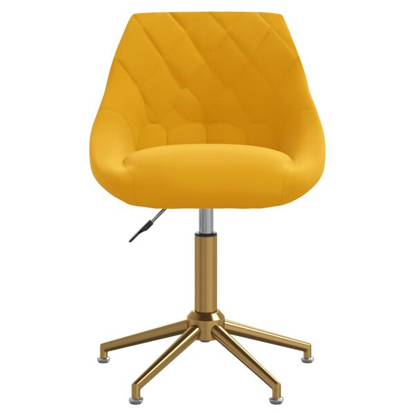 vidaXL Scaune de bucătărie pivotante 4 buc. catifea galben muștar