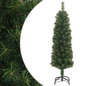 vidaXL Pom de Crăciun artificial subțire cu suport verde 150 cm PVC