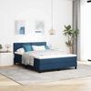 vidaXL Pat boxspring cu saltea Albastru &icirc;nchis 140 x 200 cm țesătură