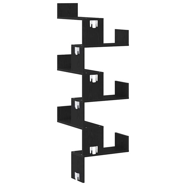 vidaXL Etajera de colț Stejar negru 45 x 45 x 147 cm Lemn compozit