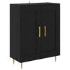 vidaXL Bufet Stejar Negru 69,5 x 34 x 90 cm Lemn Ingineresc și Fier
