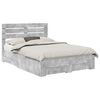 vidaXL Cadru de pat Gri din beton 140 x 190 cm Lemn prelucrat