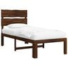 vidaXL Cadru de pat single cu tablie ROSTOCK Maro &icirc;nchis 90 x 200 cm