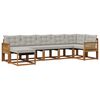 vidaXL Set de canapele de exterior 7 pcs Natural și gri deschis