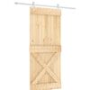 vidaXL Ușă glisantă Natural și Alb 90 x 210 cm Lemn de Pin Solid