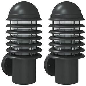 vidaXL Corpuri de iluminat exterior de perete 2 buc argintiu oțel inox