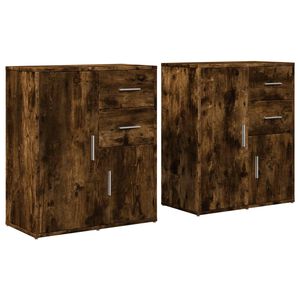 vidaXL Dulapuri, 2 buc., stejar fumuriu, 60x31x70 cm, lemn prelucrat