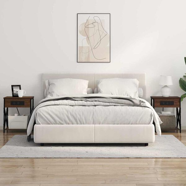 vidaXL Dulap de noapte Stejar &icirc;nchis 41 x 31 x 51 cm Lemn compozit