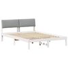 vidaXL Cadru de pat Alb și gri deschis 150 x 200 cm Lemn masiv de pin
