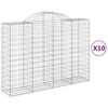 vidaXL Coșuri gabion arcuite 10 buc, 200x50x140/160cm, fier galvanizat