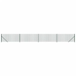 vidaXL Gard plasă de s&acirc;rmă cu bordură, verde, 1x10 m