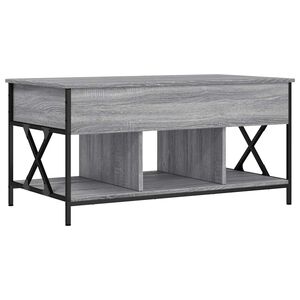 vidaXL Măsuță de cafea gri sonoma 100x55x50 cm lemn prelucrat și metal