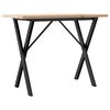 vidaXL Masă bucătărie, cadru X, 100x50x75,5 cm lemn masiv pin și Oţel