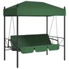 vidaXL Bancă balansoar de grădină cu copertină, verde,&nbsp;oțel