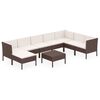 vidaXL Set mobilier de grădină cu perne, 9 piese, maro, poliratan