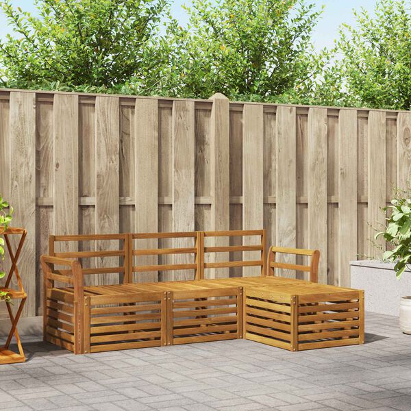 vidaXL Seturi de canapele 4 pcs natural Lemn Solid de Acacia