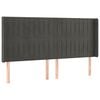 vidaXL Tăblie de pat cu aripioare gri &icirc;nchis 183x16x118/128 cm catifea