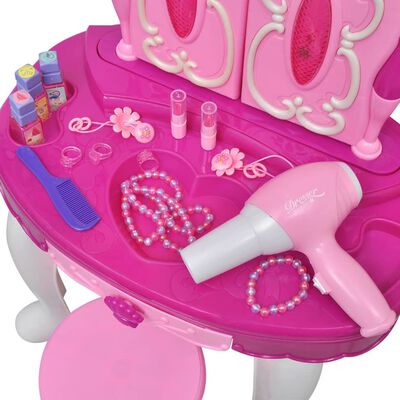 Masă de toaletă de jucărie cu 3 camera de joacă, lumină/sunet | vidaXL.ro