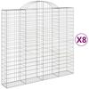 vidaXL Coșuri gabion arcuite 8 buc, 200x50x180/200 cm, fier galvanizat