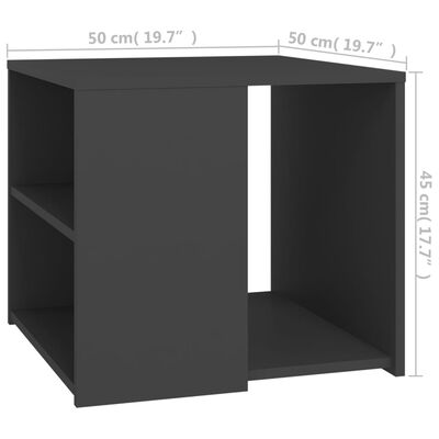 vidaXL Masă laterală, gri, 50x50x45 cm, PAL