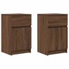 vidaXL Noptiere, 2 buc., stejar maro, 39x35x65 cm, lemn prelucrat