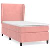 vidaXL Pat box spring cu saltea, roz, 80x200 cm, catifea