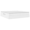 vidaXL Pat cu saltea și spațiu de depozitare Alb 200 x 200 cm